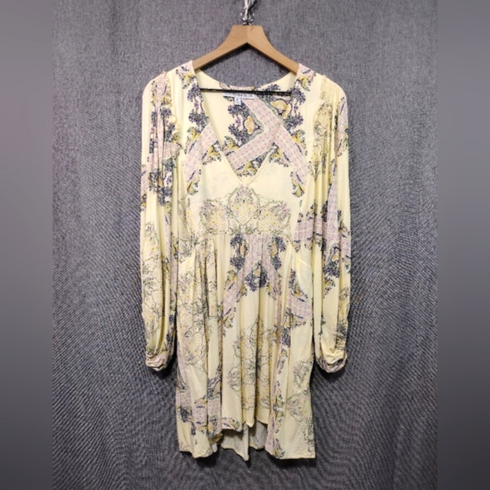 Beyond the Radar Floral Artsy Babydoll Dress Women's XL Multicolor Artsy Retro